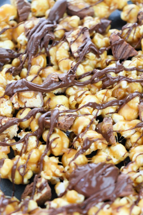 Easy Homemade Snickers Popcorn Recipe | Sweet & Salty Snack