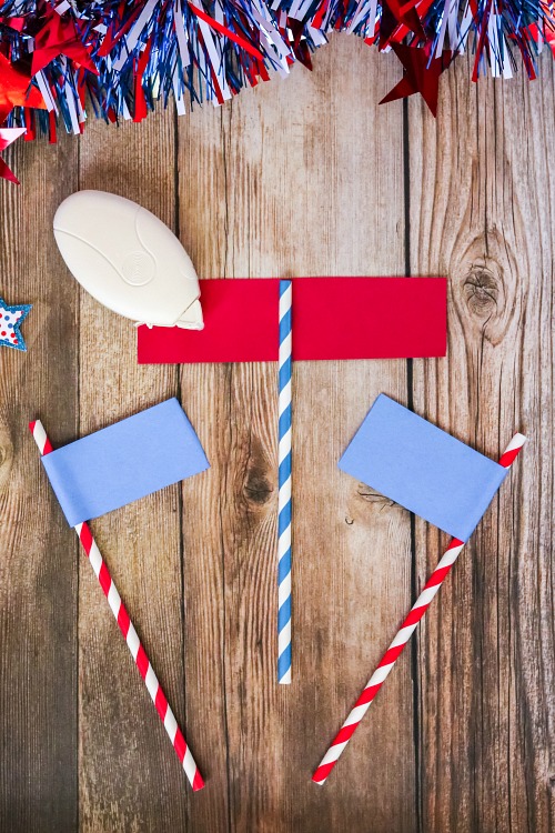 Easy Red, White & Blue Layered Drink Recipe + DIY Straw Flags