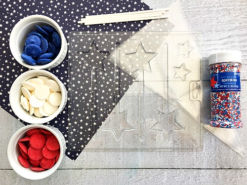 Patriotic Chocolate Star Pops: Easy Red, White & Blue Dessert for Memorial Day & 4th of July