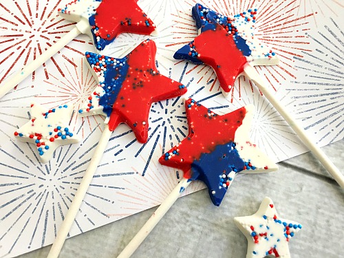 Patriotic Chocolate Star Pops: Easy Red, White & Blue Dessert for Memorial Day & 4th of July