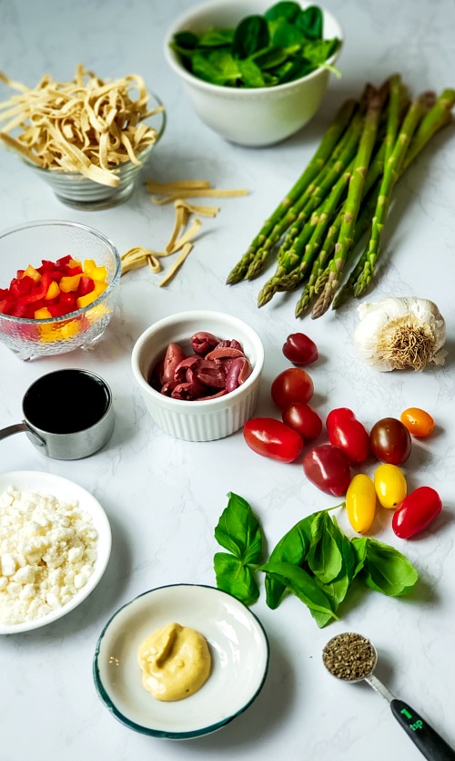 Asparagus Balsamic Fettuccine Salad in a Jar - Easy Spring Recipe
