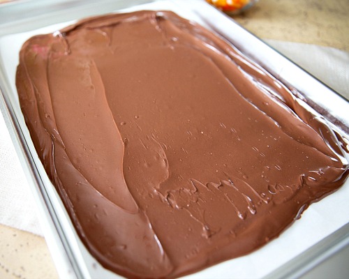 Easy Halloween Milk Chocolate Bark with Boo Toppings
