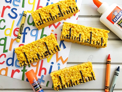 Easy No-Bake Ruler Rice Krispies Treats for Back to School