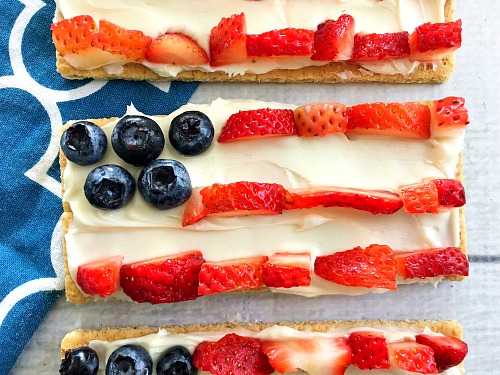 Easy Red, White & Blue Fruit Flag Grahams - Patriotic & Healthy Dessert!