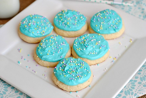 Easy Copycat Lofthouse Sugar Cookies with Aqua Blue Frosting
