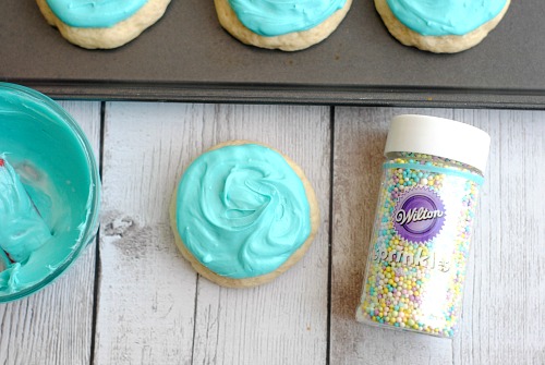 Easy Copycat Lofthouse Sugar Cookies with Aqua Blue Frosting