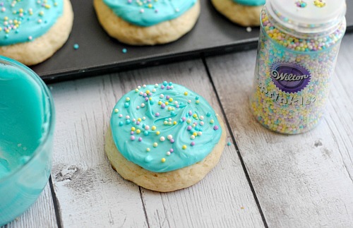 Easy Copycat Lofthouse Sugar Cookies with Aqua Blue Frosting