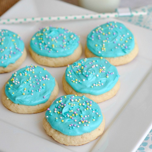Easy Copycat Lofthouse Sugar Cookies with Aqua Blue Frosting