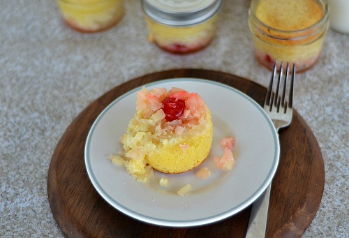 Healthy & Portion-Controlled Mason Jar Pineapple Upside-Down Cakes
