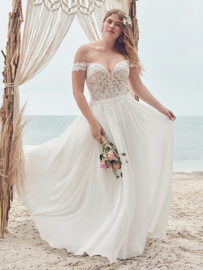 Elegant Beach Wedding Dresses: Chiffon Gowns for Seaside Celebrations