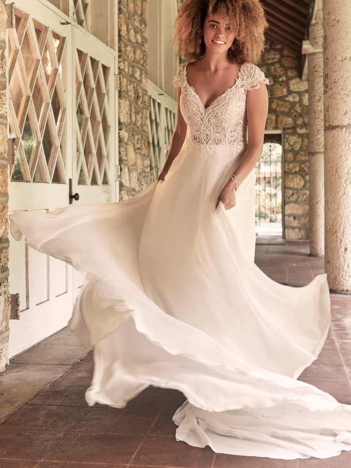 Elegant Beach Wedding Dresses: Chiffon Gowns for Seaside Celebrations
