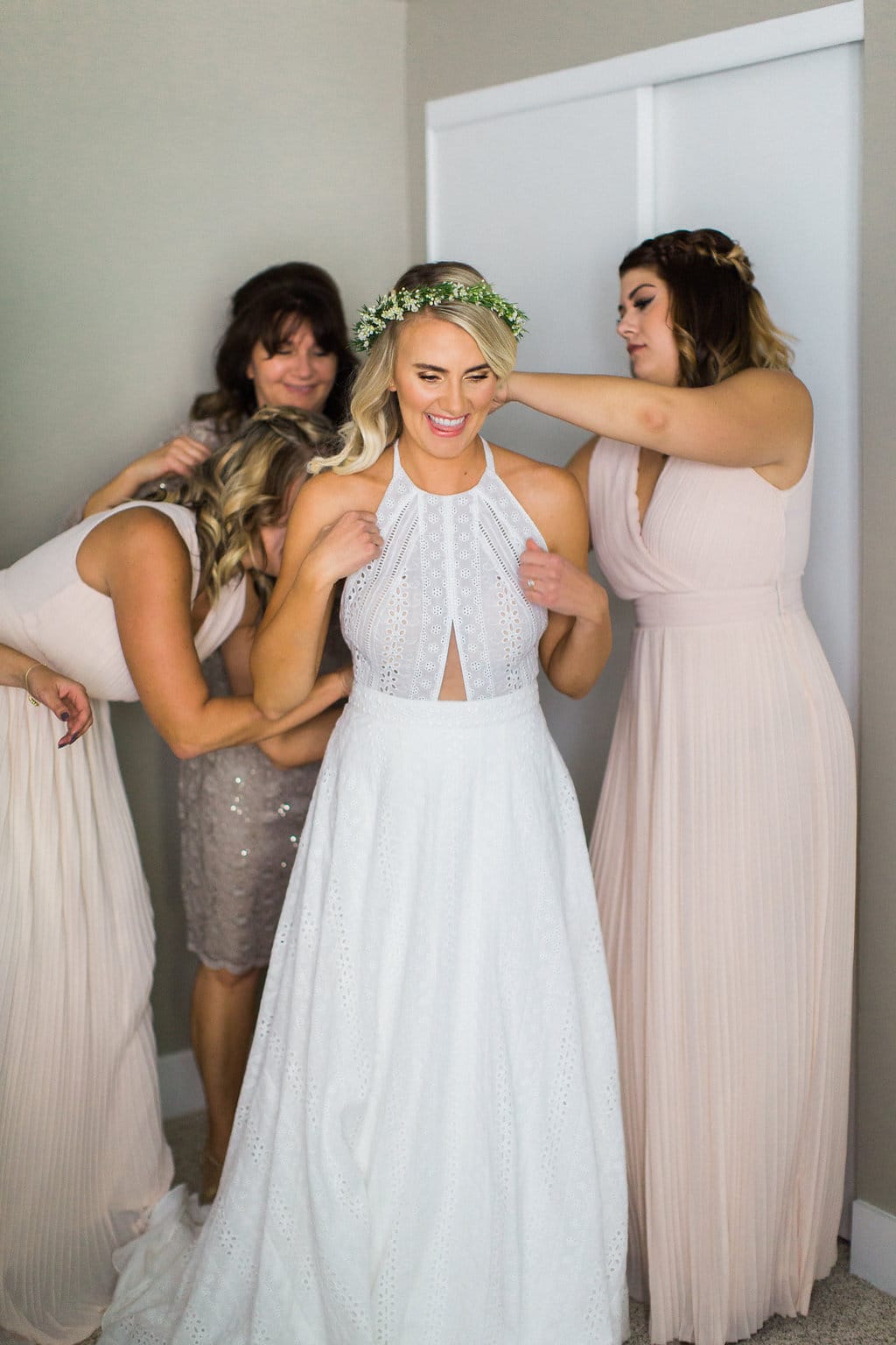 Bohemian Eyelet Lace Wedding Dress for Outdoor Weddings | Utah