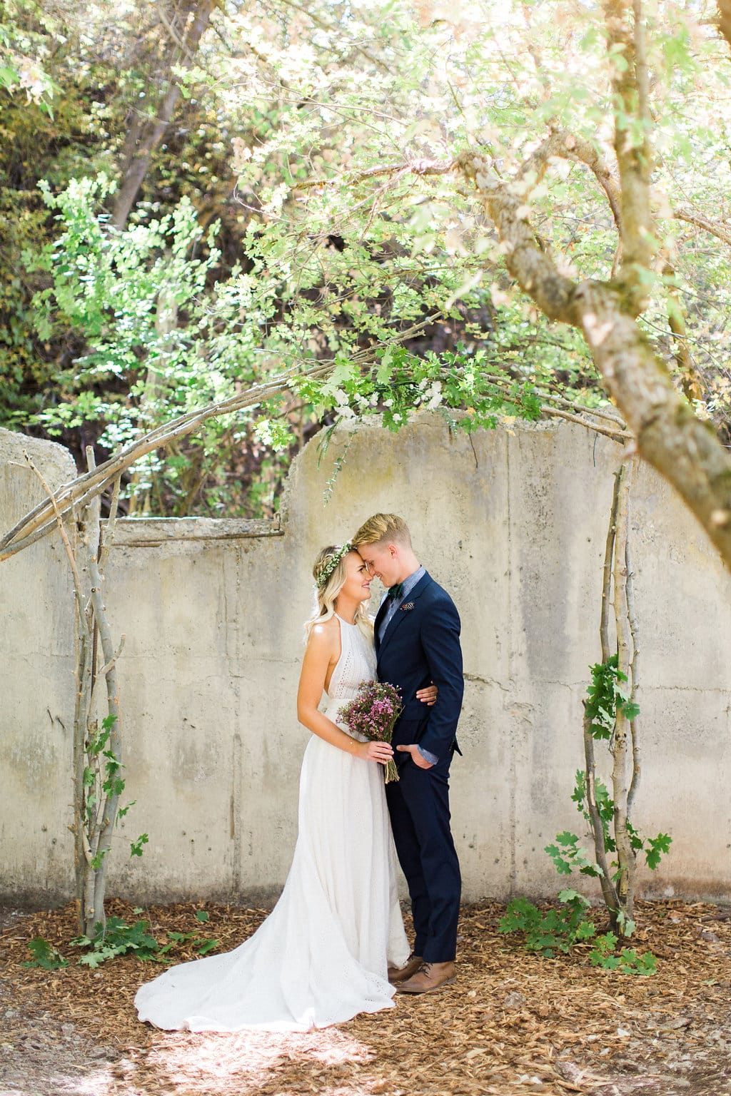 Bohemian Eyelet Lace Wedding Dress for Outdoor Weddings | Utah