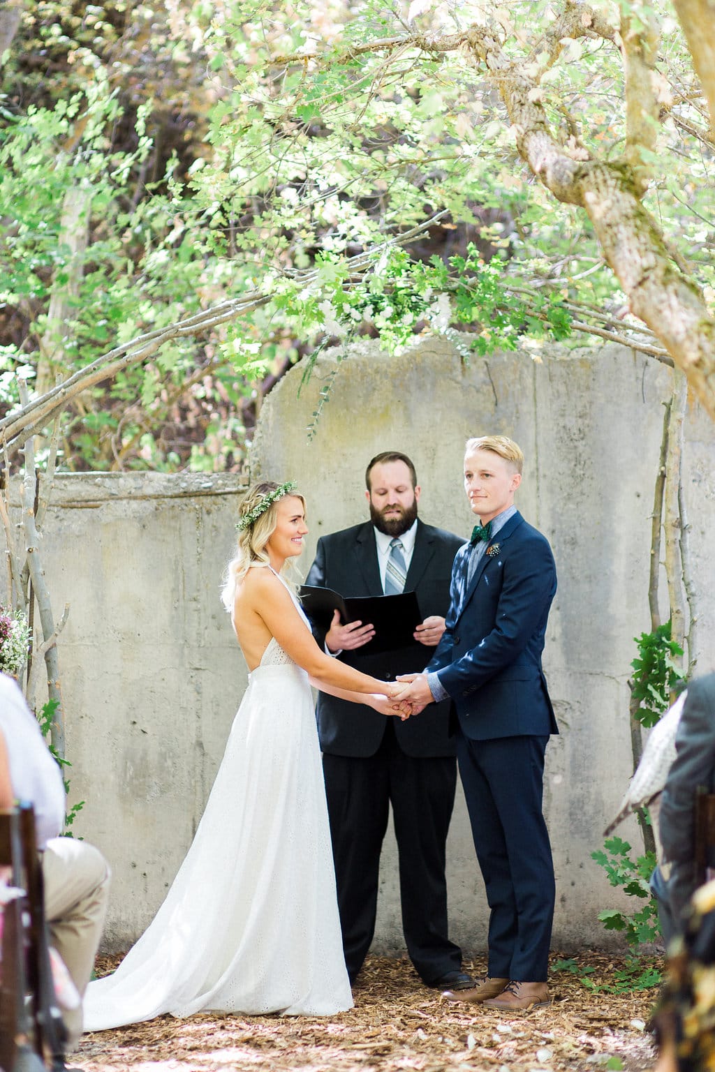 Bohemian Eyelet Lace Wedding Dress for Outdoor Weddings | Utah