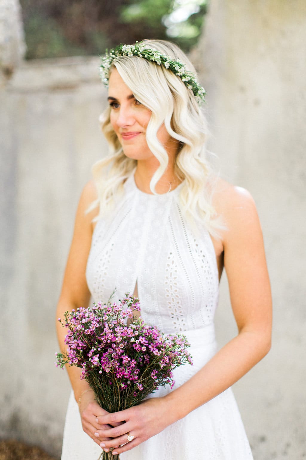 Bohemian Eyelet Lace Wedding Dress for Outdoor Weddings | Utah