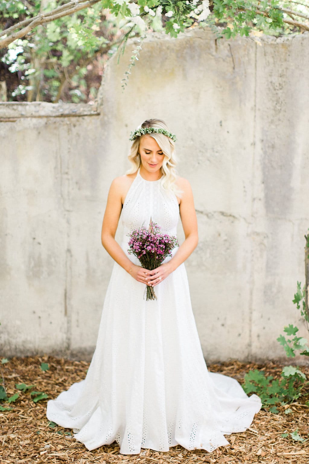Bohemian Eyelet Lace Wedding Dress for Outdoor Weddings | Utah
