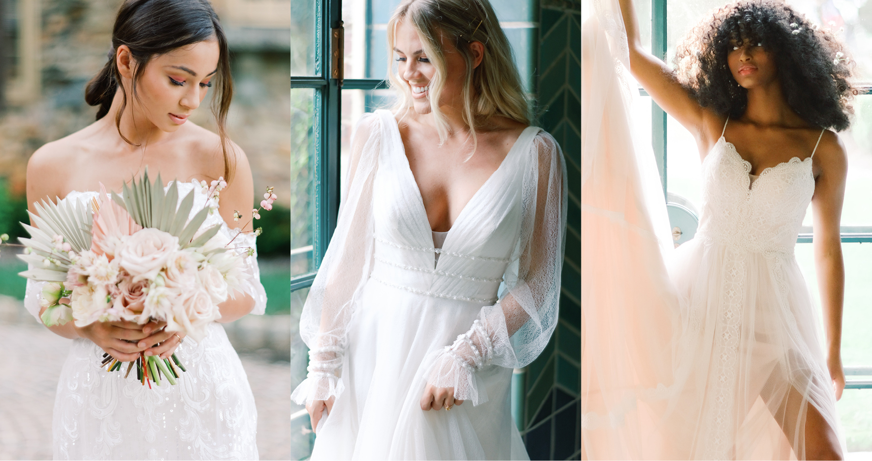Bohemian Wedding Dresses: Elegant Manor Styled Shoot | Ruffled