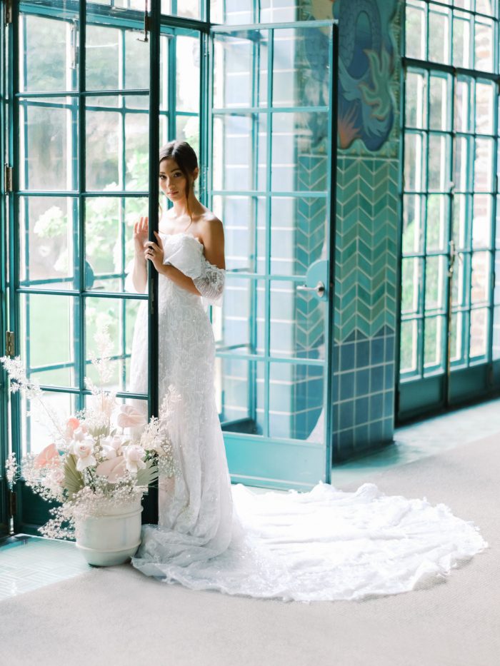 Bohemian Wedding Dresses: Elegant Manor Styled Shoot | Ruffled