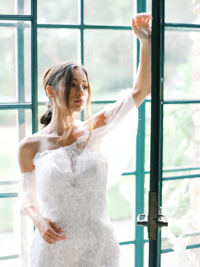 Bohemian Wedding Dresses: Elegant Manor Styled Shoot | Ruffled