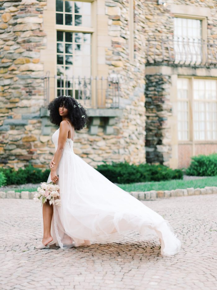 Bohemian Wedding Dresses: Elegant Manor Styled Shoot | Ruffled
