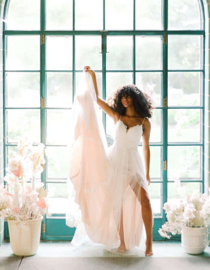 Bohemian Wedding Dresses: Elegant Manor Styled Shoot | Ruffled