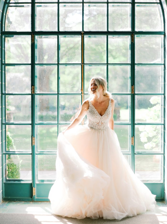 Bohemian Wedding Dresses: Elegant Manor Styled Shoot | Ruffled