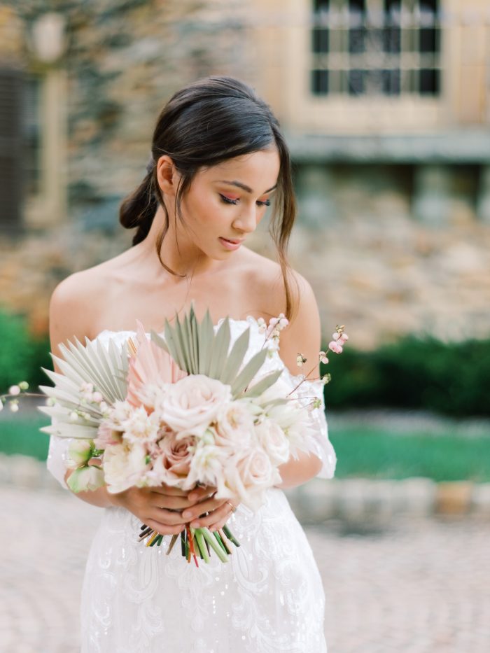 Bohemian Wedding Dresses: Elegant Manor Styled Shoot | Ruffled