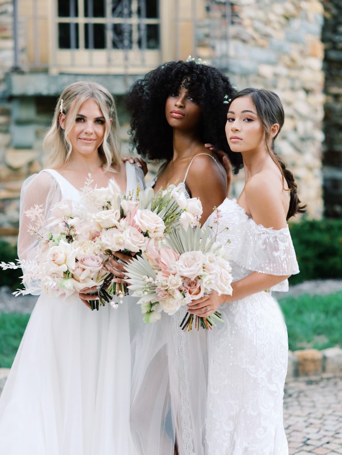 Bohemian Wedding Dresses: Elegant Manor Styled Shoot | Ruffled