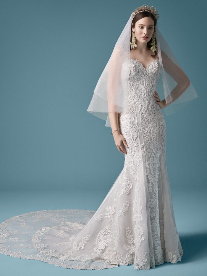 Elegant Long Train Wedding Dresses | Bridal Inspiration