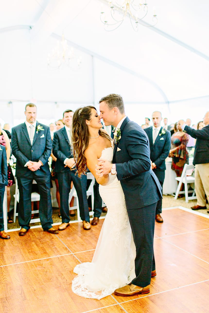 Chic Brunch Wedding Inspiration: Soft Lace Gown & Wedding Pup