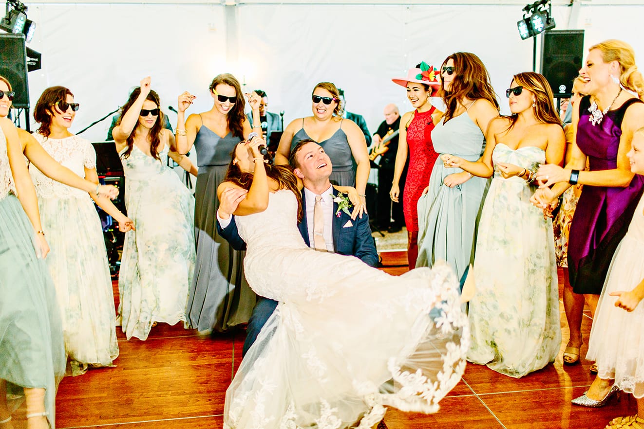 Chic Brunch Wedding Inspiration: Soft Lace Gown & Wedding Pup