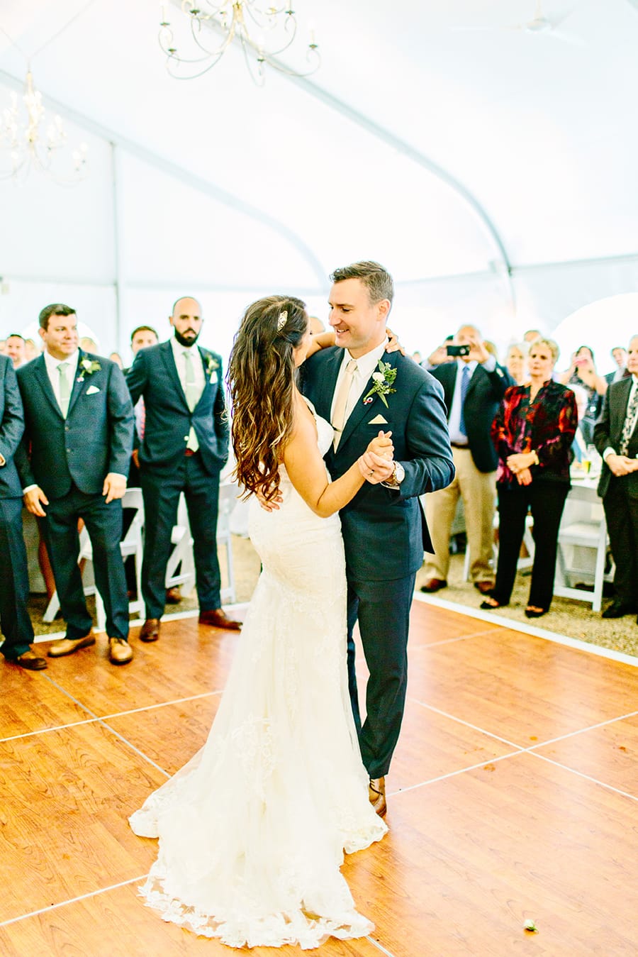 Chic Brunch Wedding Inspiration: Soft Lace Gown & Wedding Pup