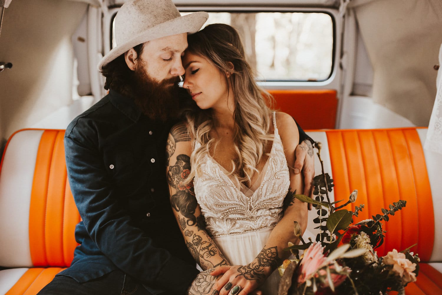Romantic Forest Elopement: Rock  n  Roll Wedding Shoot