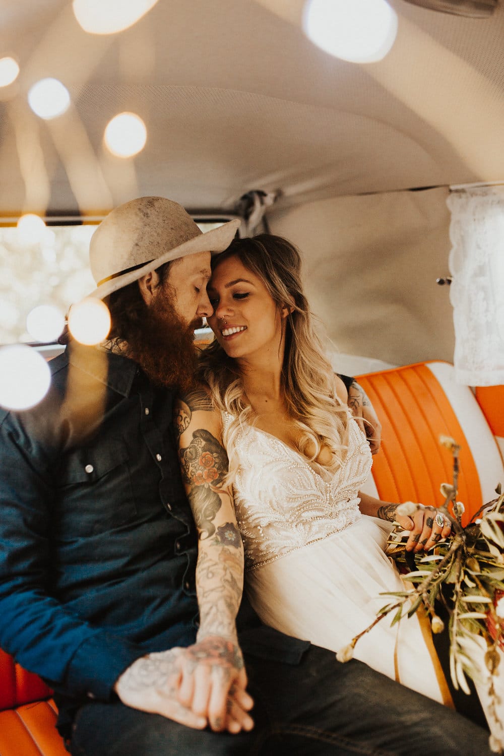 Romantic Forest Elopement: Rock  n  Roll Wedding Shoot