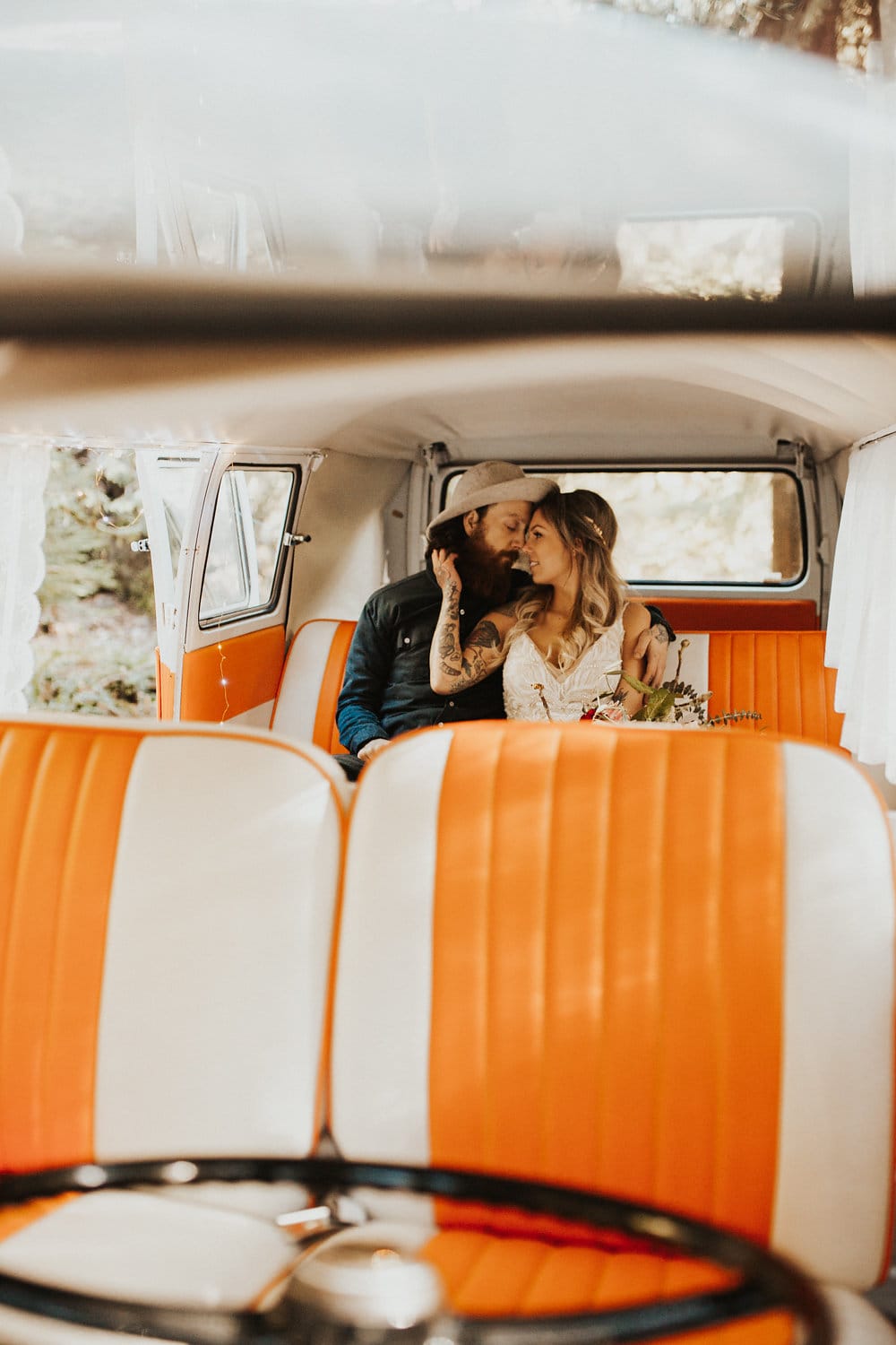 Romantic Forest Elopement: Rock  n  Roll Wedding Shoot