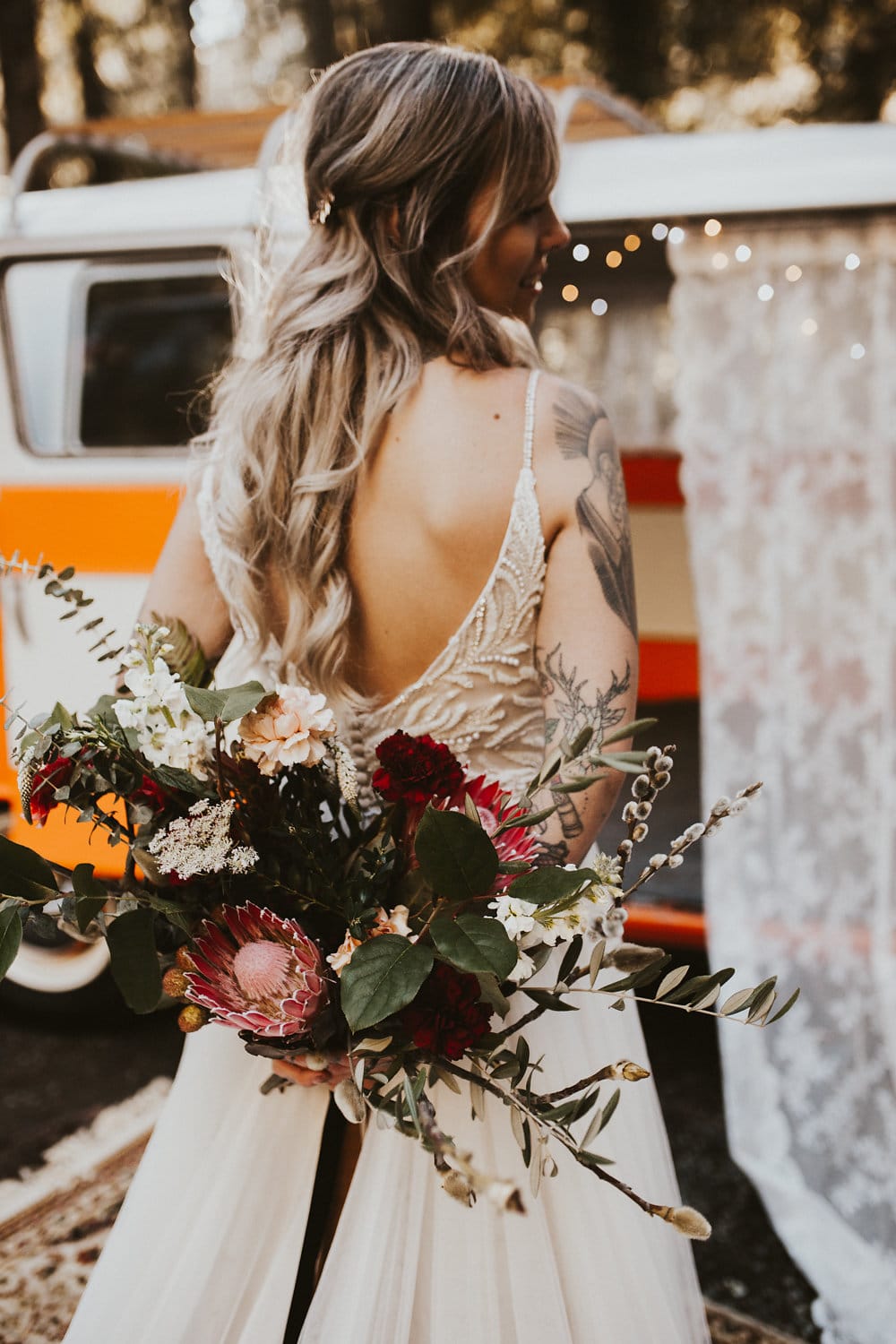Romantic Forest Elopement: Rock  n  Roll Wedding Shoot