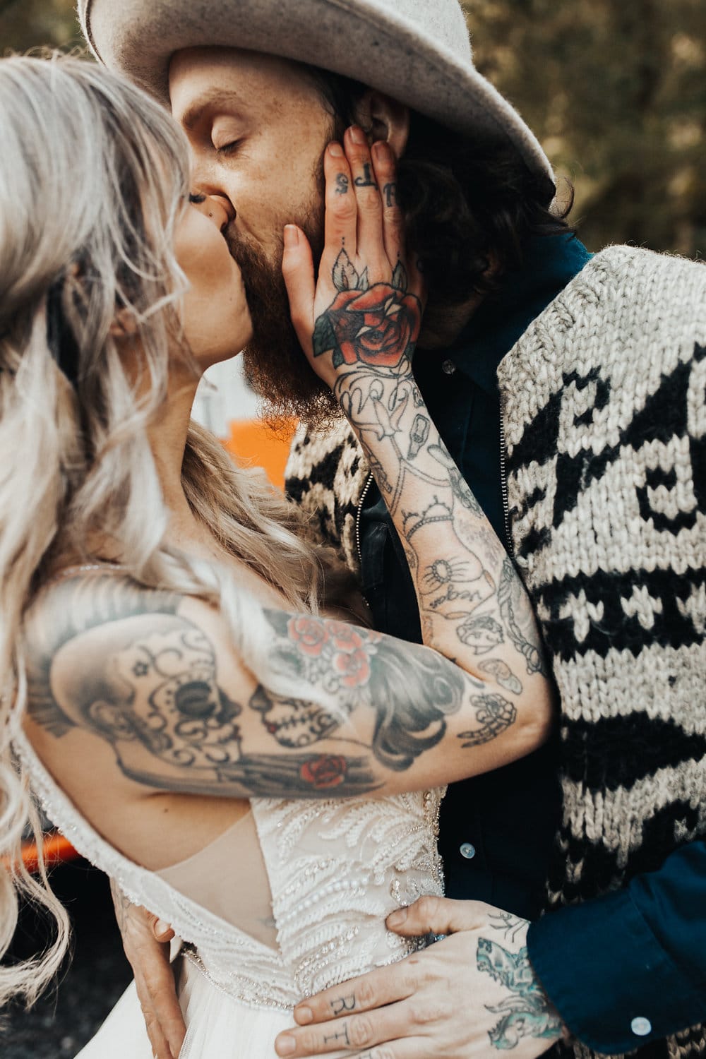 Romantic Forest Elopement: Rock n Roll Wedding Shoot