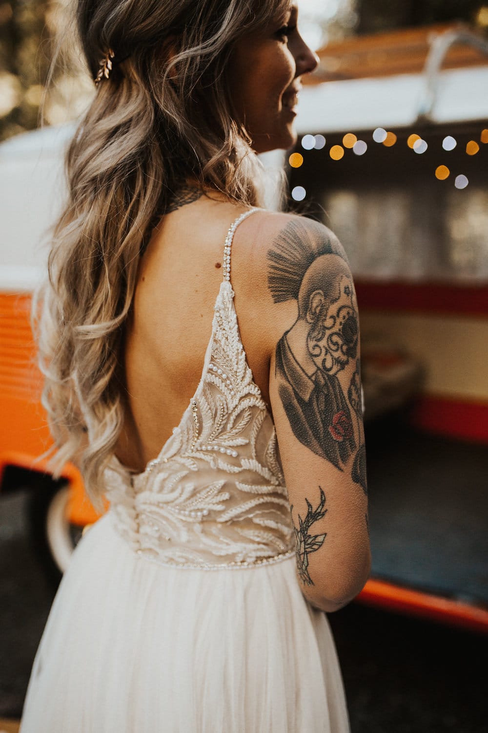 Romantic Forest Elopement: Rock  n  Roll Wedding Shoot