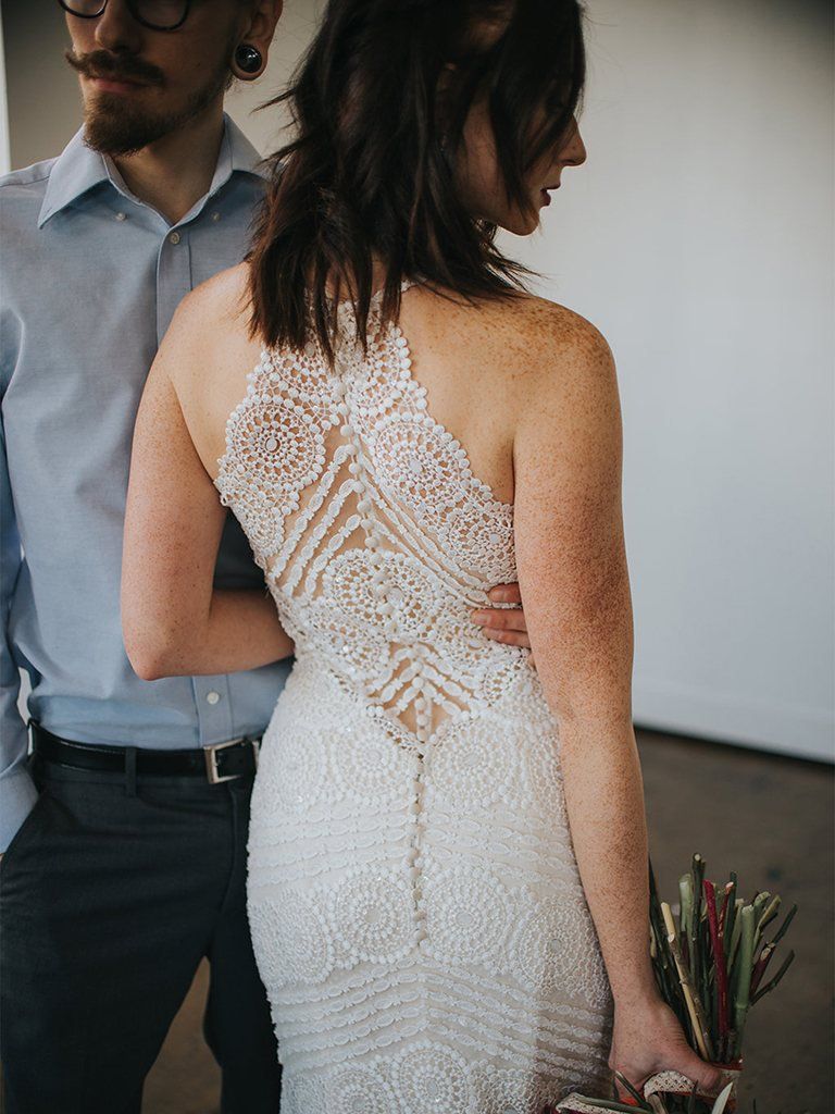 Romantic Forest Elopement: Rock  n  Roll Wedding Shoot