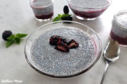 Healthy Peanut Butter Chia Seed Pudding with Blackberry Jam - Dairy-Free Recipe