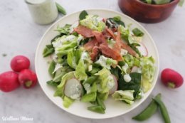 Spring Greens Salad with Crispy Prosciutto & Green Goddess Dressing