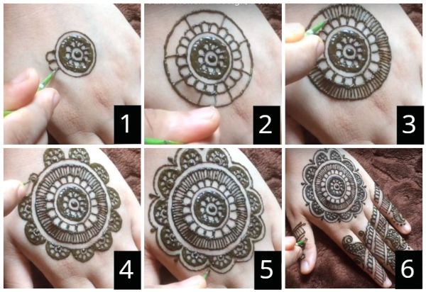 Simple & Elegant Round Mehendi Designs for Weddings