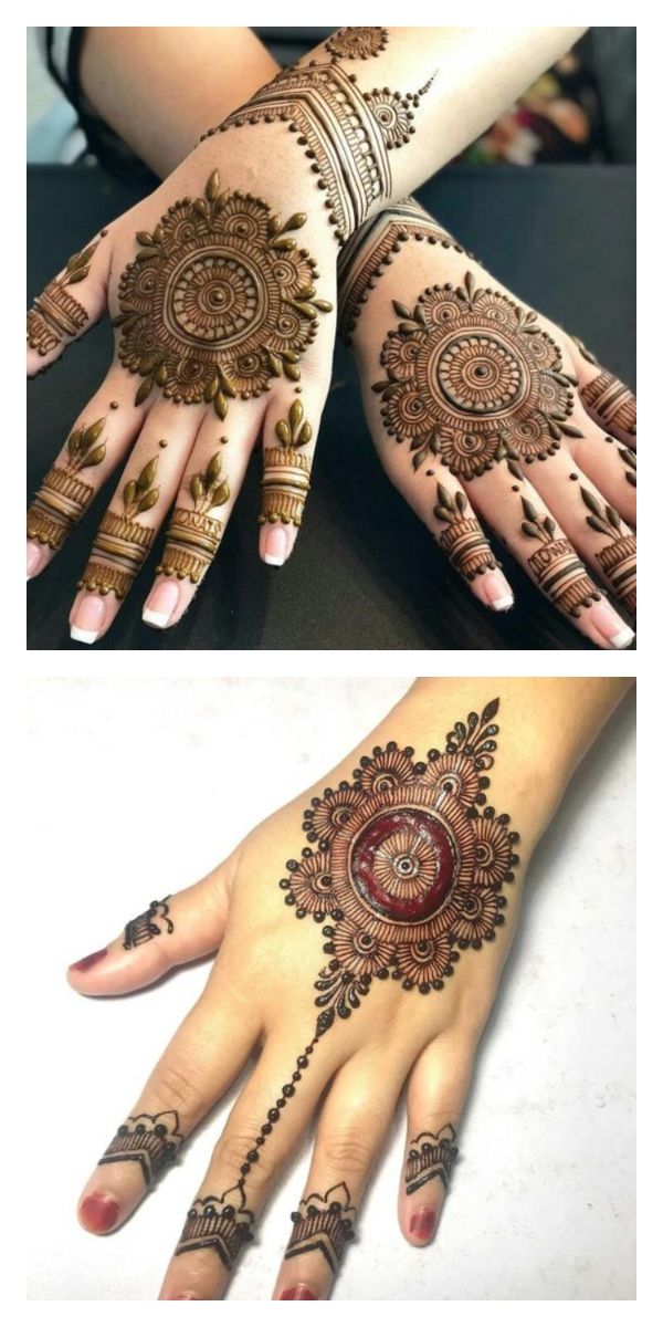 Simple & Elegant Round Mehendi Designs for Weddings