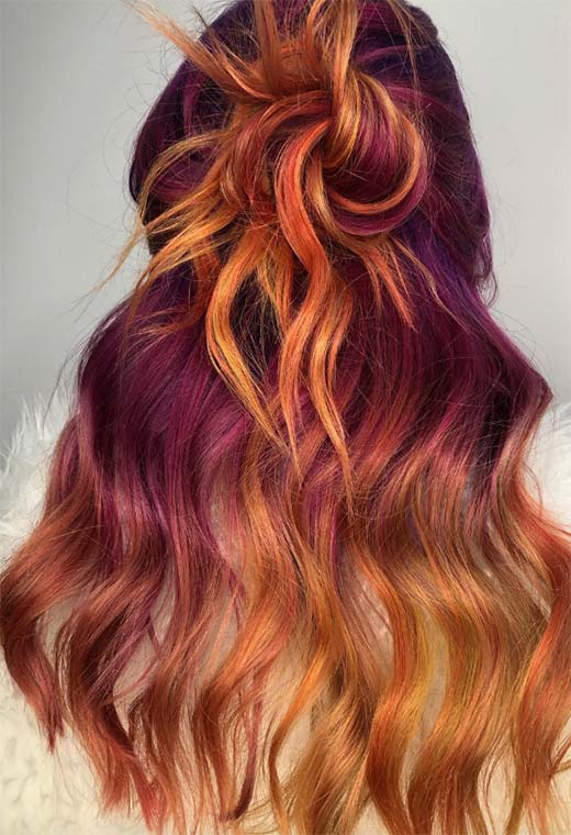 Sunset Hair Color Ideas: Romantic & Warm Shades