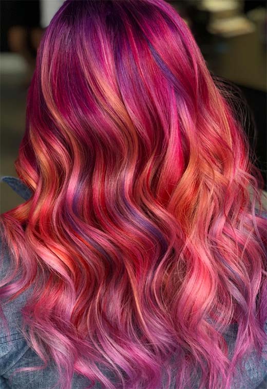 Sunset Hair Color Ideas: Romantic & Warm Shades