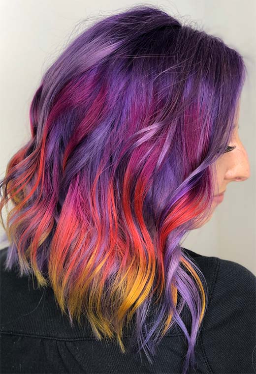 Sunset Hair Color Ideas: Romantic & Warm Shades