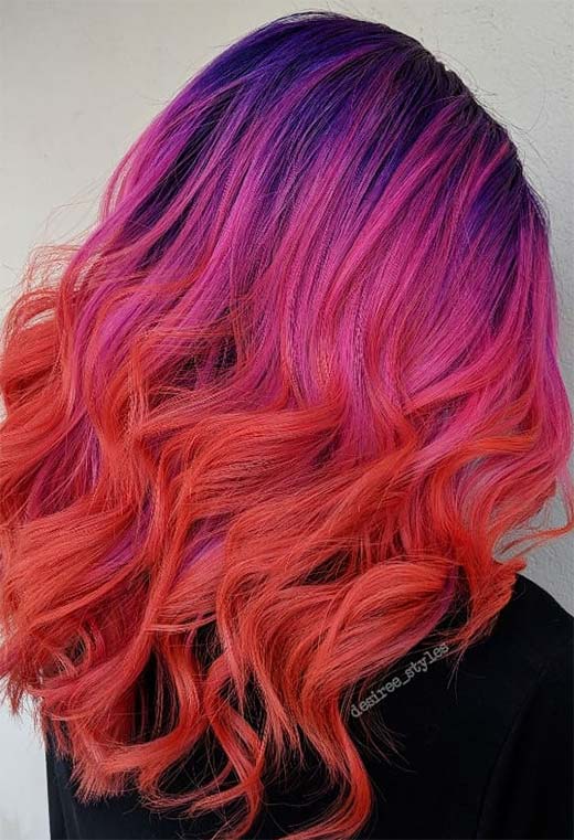Sunset Hair Color Ideas: Romantic & Warm Shades