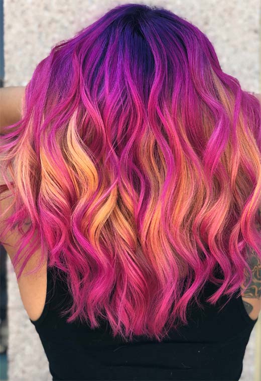 Sunset Hair Color Ideas: Romantic & Warm Shades