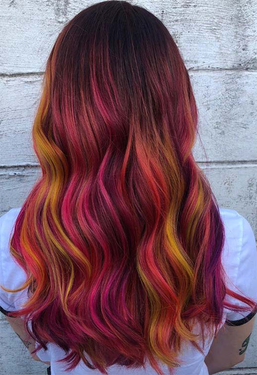 Sunset Hair Color Ideas: Romantic & Warm Shades