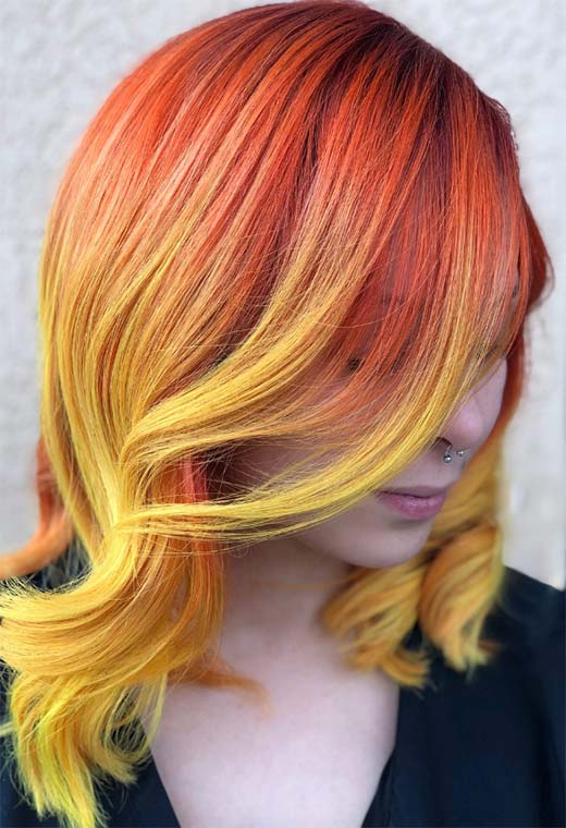 Sunset Hair Color Ideas: Romantic & Warm Shades